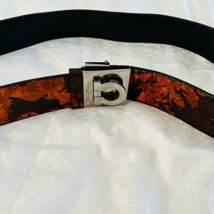 Vintage Salvatore Ferragamo half Ganci leather belt